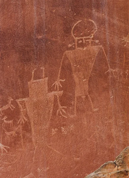 Native American Indian Fremont Petroglyphs Capital Reef National Park — Stock Photo, Image