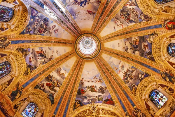 Dome Stained Glass San Francisco el Grande Royal Basilica Madrid — Stock Photo, Image