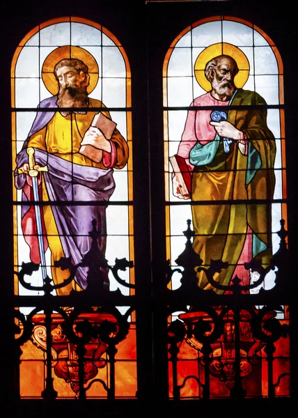 Lärjungar james peter målat glas san francisco el grande roya — Stockfoto