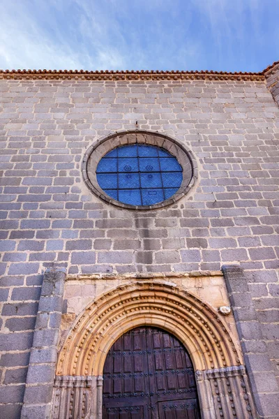 Porta da Igreja de San Juan Bautista Avila Castela Espanha — Fotografia de Stock