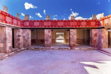 Quetzalpapalol Palace eski resimleri duvar kalıntıları Teotihuaca