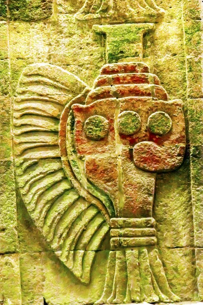 Vaso antigo pintura parede mural ruínas indianas Teotihuacan México — Fotografia de Stock