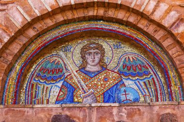 Ancient Saint Michael Mosaic Mikhaylovsky Church Kiev Ukraine clipart