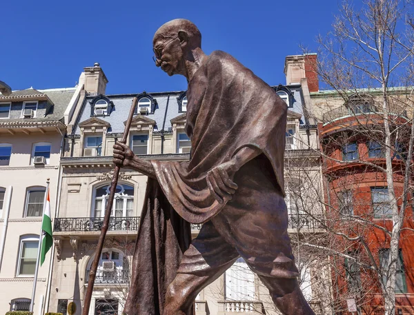 Estátua de Gandhi Embaixada da Índia Linha da Embaixada Washington DC — Fotografia de Stock