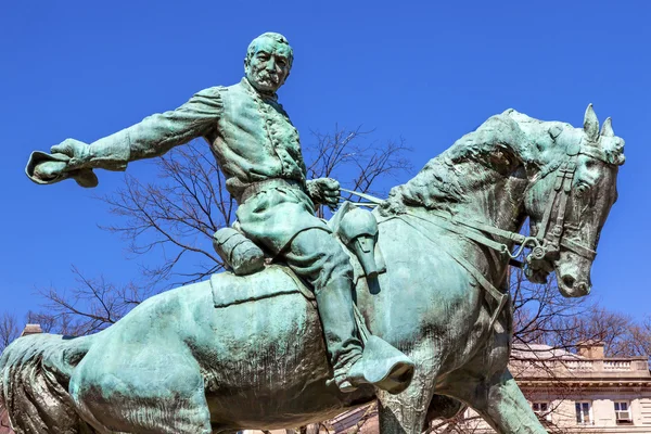 General Philip Sheridan pomnik koło Sheridan Embassy Row Washington Dc — Zdjęcie stockowe