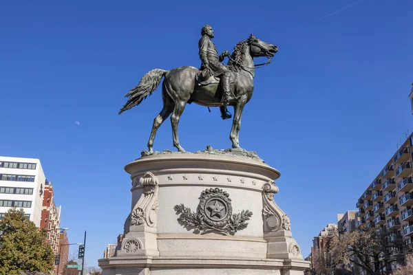 Generał George Henry Thomas wojny domowej posąg księżyca Thomas Circle Washington Dc — Zdjęcie stockowe