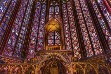 Vitray katedral sunak kemer Sainte Chapelle Paris Fransa