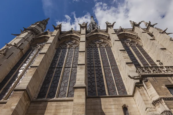 Vitray katedral cephe Sainte Chapelle Paris Fransa — Stok fotoğraf