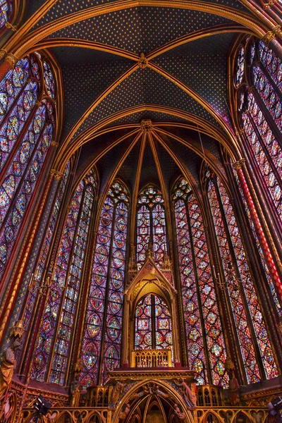 Vitráže Sainte Chapelle katedrála Paříž Francie — Stock fotografie