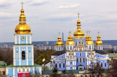 Saint Michael Monastery Cathedral Spires Tower Kiev Ukraine clipart