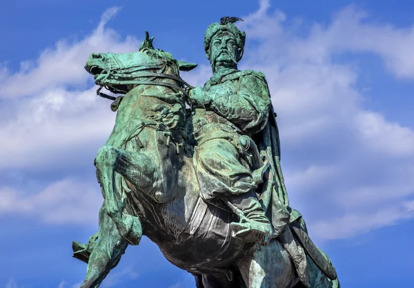 Estátua Equestre de Bogdan Khmelnitsky Sofiyskaya Square Kiev Ukra — Fotografia de Stock