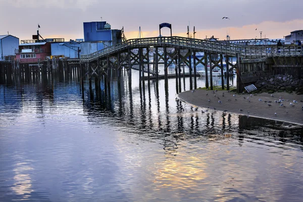 Träbro fisk Processor Westport Grays Harbor Washington St — Stockfoto