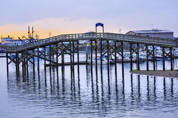 Dřevěný most Westport Grays Harbor státu Washington — Stock fotografie