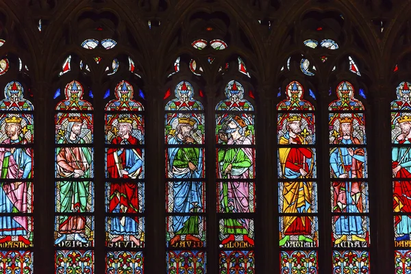 Kings Stained Glass Notre Dame Cathedral Paris France — Stock Fotó