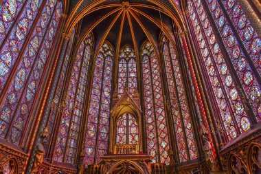 Vitraylar Sainte Chapelle Katedrali Paris Fransa