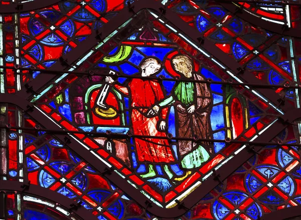 Crown of Thorns Relic Stained Glass Sainte Chapelle Paris France — ストック写真