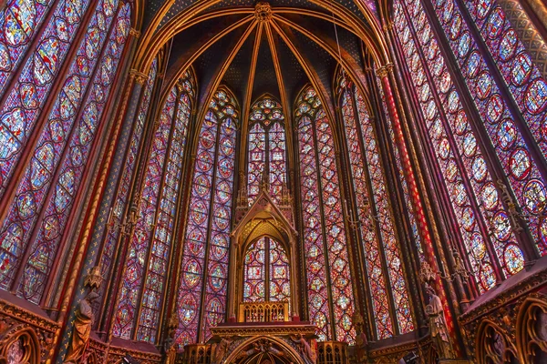 Vitraylar Sainte Chapelle Katedrali Paris Fransa — Stok fotoğraf