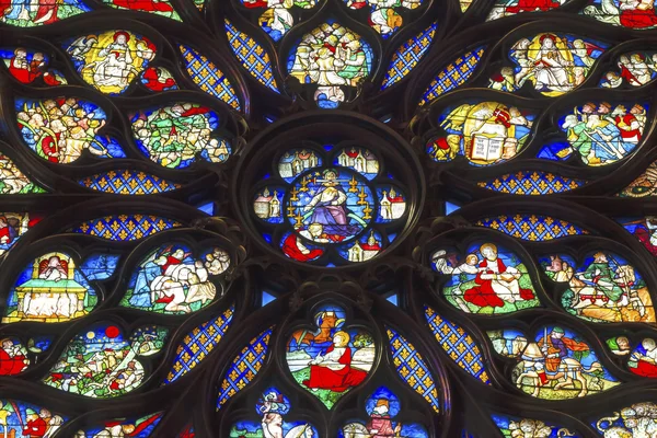 Jesus Rose Window Stained Glass Sainte Chapelle Paris France — Stock fotografie