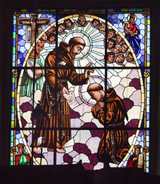 Saint Francis rahipler vitray Templo de San Francisco San Miguel Meksika