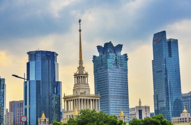 Rusya Sovyet tarzı Şanghay Fuar Merkezi'nde gökdelenler Shan