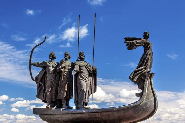 Monumento aos Fundadores Dniper River Kiev Símbolo Kiev Ucrânia — Fotografia de Stock