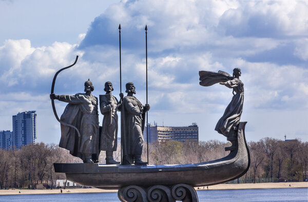 Founders Monument Dniper River Kiev Symbol Kiev Ukraine