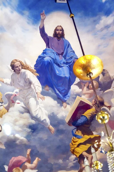 Jeesus Enkelit Maalaus Saint Nicholas kirkko Kiova Ukraina — kuvapankkivalokuva