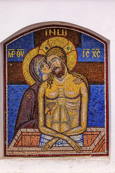 Pieta Mary Jesus Mosaic Santa Assunção Pechersk Lavra Kiev Ucrânia — Fotografia de Stock