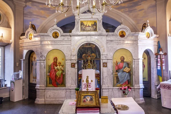 Iglesia de los iconos del altar Sepulcro de San Nicolás Askold Kiev Ucrania —  Fotos de Stock