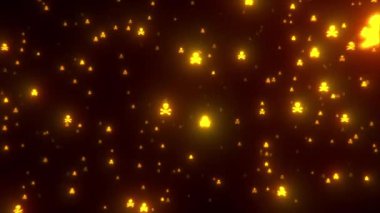 Korsan bayrağı Jolly Roger siyah arka planda kameraya doğru uçuyor.