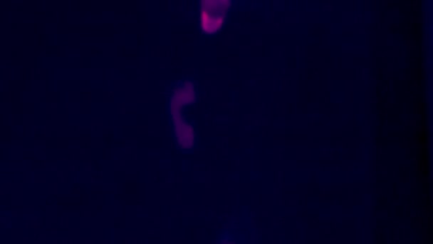 Thermal imaging view of legs imprint, top view. Infrared, thermal, night vision imaging — Stock Video