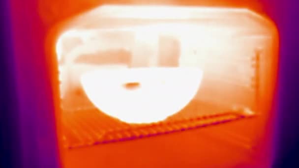 Vue d'imagerie thermique du four. Imagerie infrarouge, thermique, vision nocturne — Video