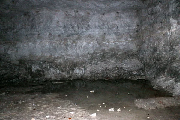 Old Abandoned Galleries Adits Extraction Processing Natural Stone Gypsum Cave — Stock Photo, Image