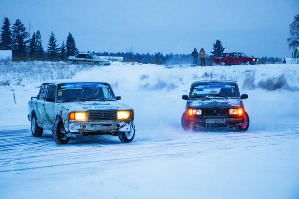 Yoshkar Ola Russia December 2020 Winter Racen Een Bevroren Meer — Stockfoto