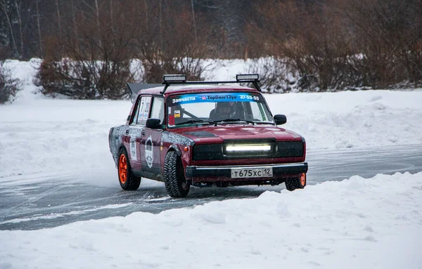 Yoshkar Ola Russland Dezember 2020 Winterrennen Auf Einem Zugefrorenen See — Stockfoto