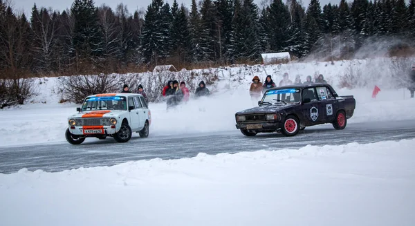 Yoshkar Ola Russland Dezember 2020 Winterrennen Auf Einem Zugefrorenen See — Stockfoto