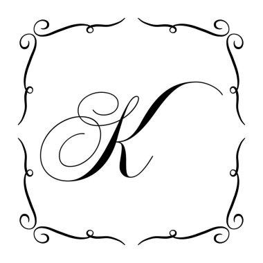 Güzel Vintage Monogram Frame. Vektör Süsleme Kaligrafi Tasarım Elemanı.
