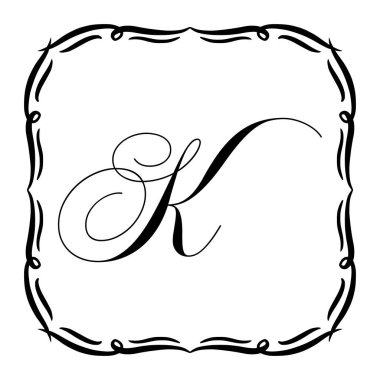 Güzel Vintage Monogram Frame. Vektör Süsleme Kaligrafi Tasarım Elemanı.