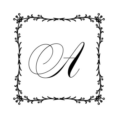 Güzel Vintage Monogram Frame. Vektör Süsleme Kaligrafi Tasarım Elemanı.
