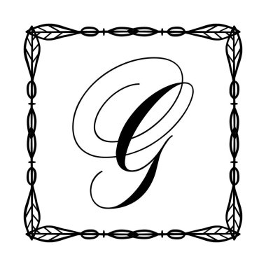 Güzel Vintage Monogram Frame. Vektör Süsleme Kaligrafi Tasarım Elemanı.