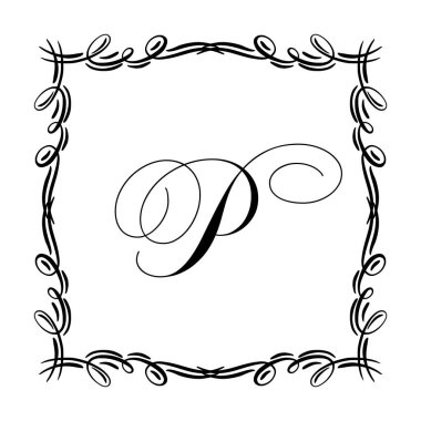 Güzel Vintage Monogram Frame. Vektör Süsleme Kaligrafi Tasarım Elemanı.