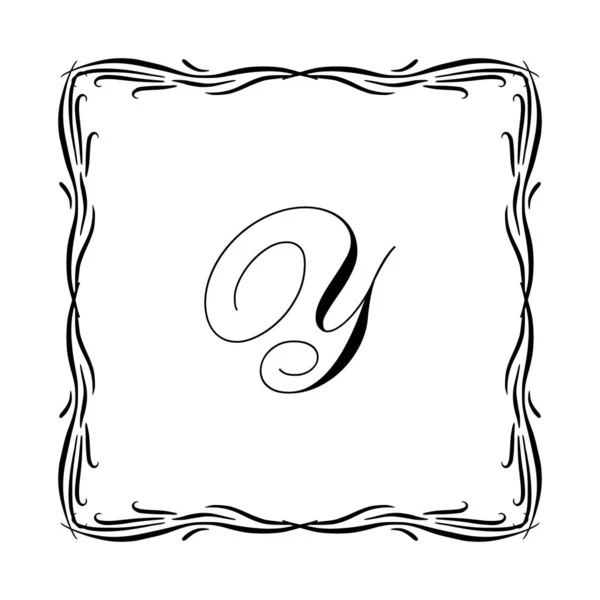 Beautiful Vintage Monogram Frame. Vector Ornate Calligraphic Design Element. — Stock Vector