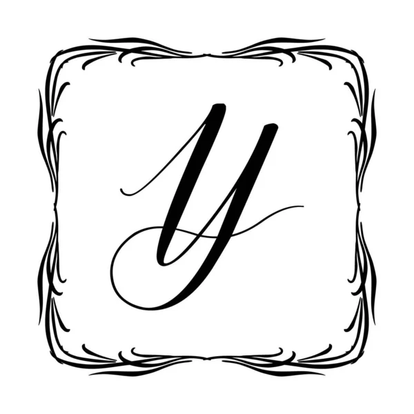 Beautiful Vintage Monogram Frame. Vector Ornate Calligraphic Design Element. — Stock Vector