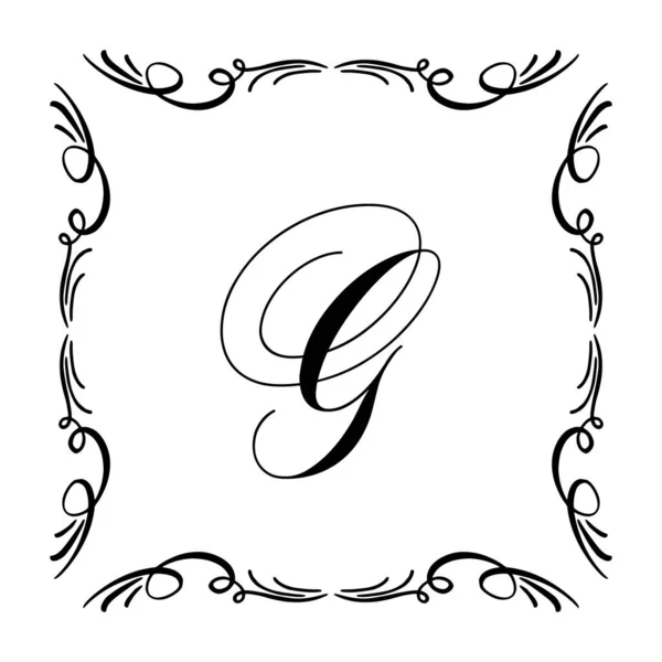 아름다운 빈티지 Monogram Frame. Vector Ornate Calligraphic Design Element. — 스톡 벡터