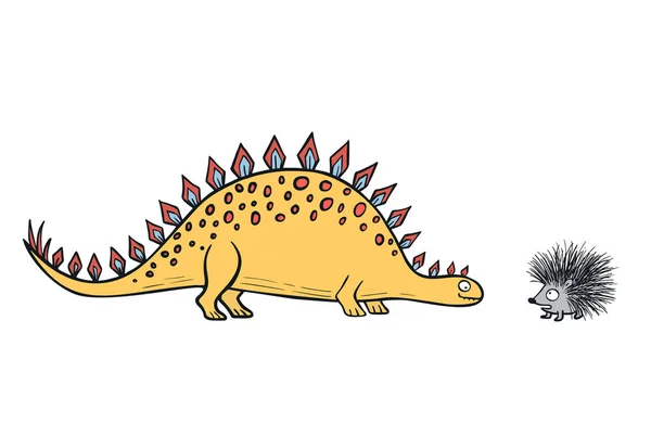 Caractère drôle de dinosaure pour la mode des enfants ou la conception de la chambre des enfants. Mascotte dessinée à la main mignonne pour les activités des tout-petits garçons. Clipart enfants. — Image vectorielle