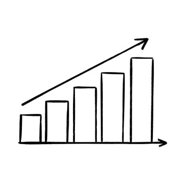 Çizim çizimi için ok ve çizim grafiği. İş veya Strathegy kavramına sahip vektör el çizimi simgesi.