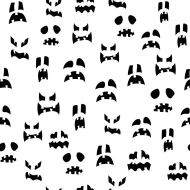 Korkunç balkabağı yüzlü, pürüzsüz bir şekil. Parlayan Fener Jack tatil baskısı tasarımı.