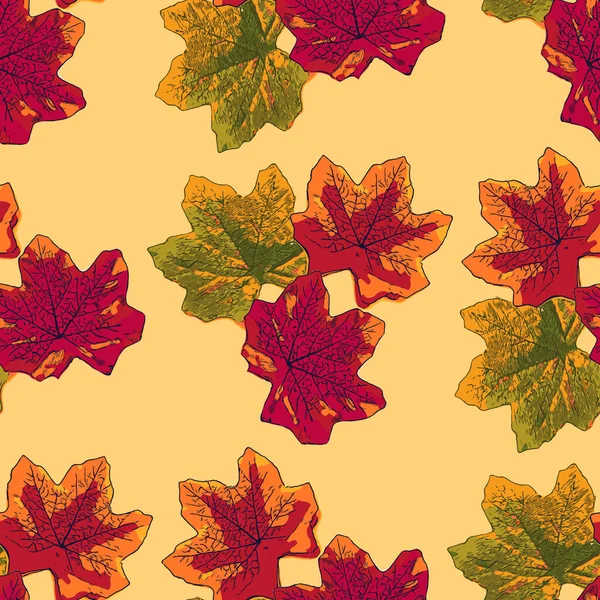 Осенние листья бесшовный узор. Фоновая текстура. — стоковый вектор