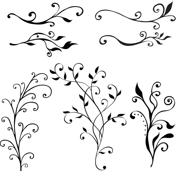 Elementos de diseño floral — Vector de stock