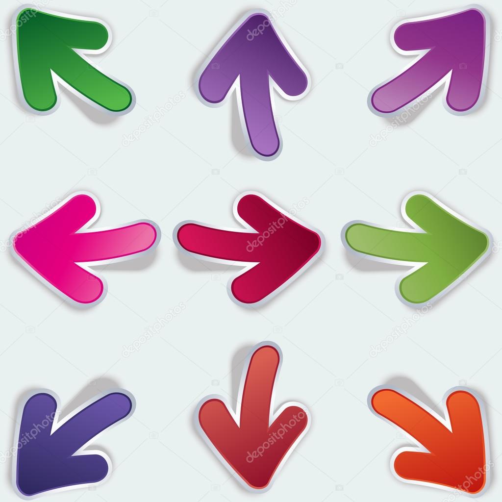 Colorful arrow stickers